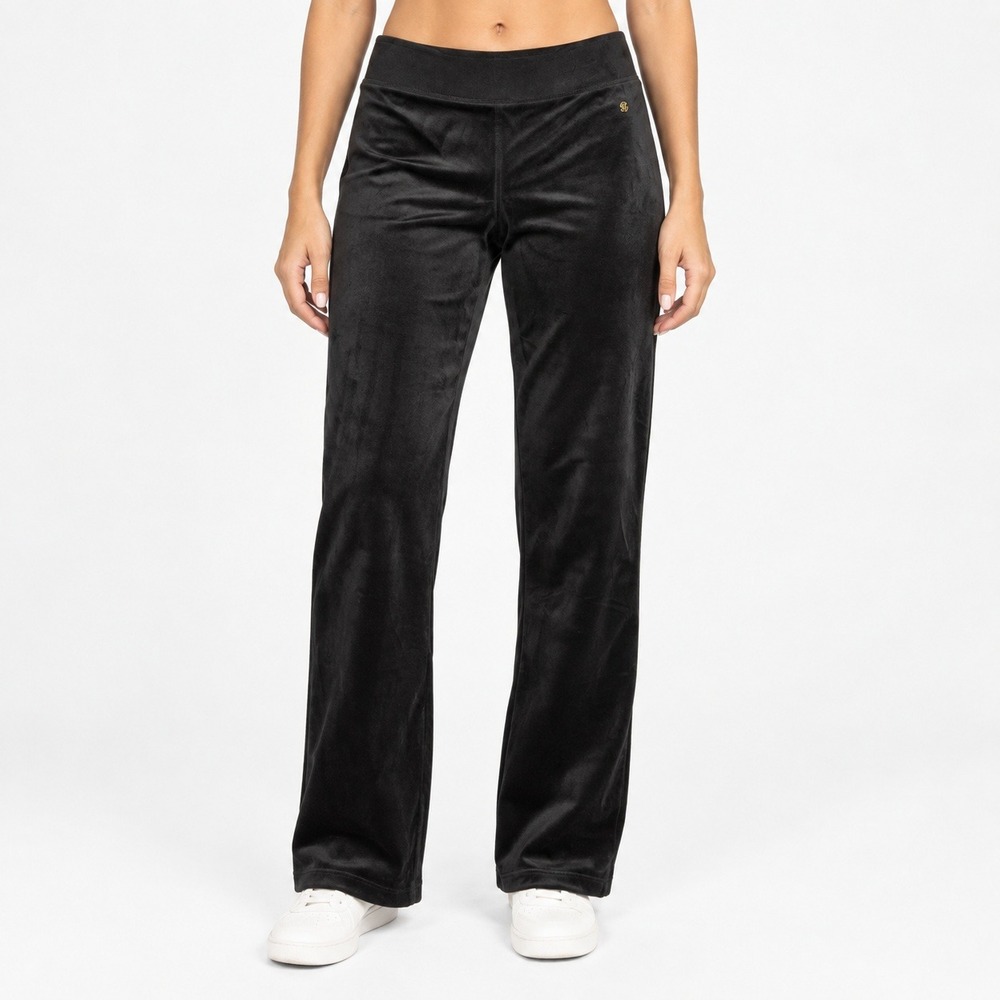 Lilly Pulitzer Black Velour Straight Leg Stretch Lounge Pants Small NWT